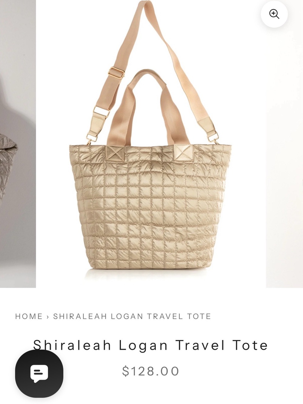 Shiraleah Quilted Travel Tote in Champagne Beige